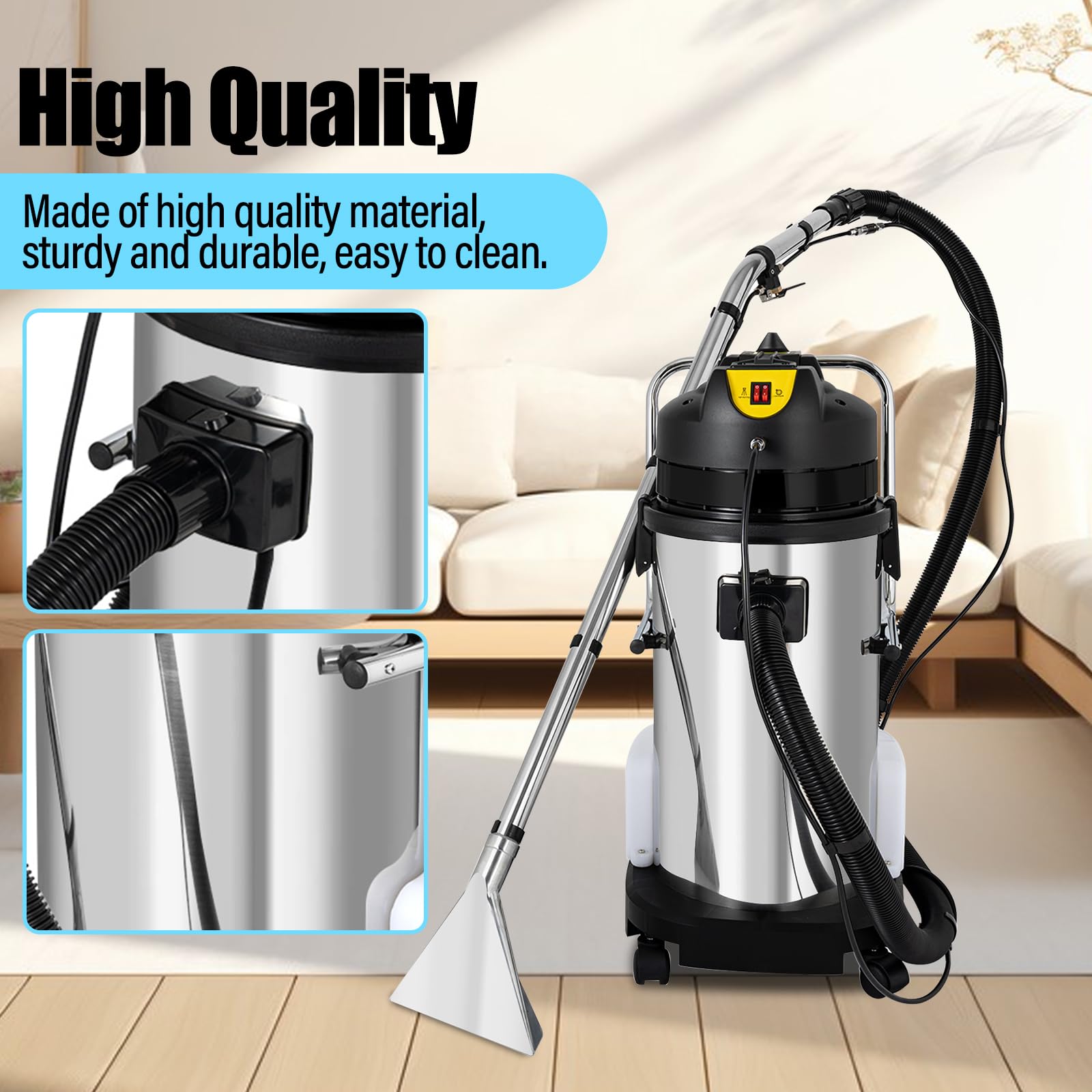 11Gal Commercial Carpet Cleaning Machine - 3-in-1 Carpet Extractor, Sprayer & Vacuum Washer with 1000W Motor & 40L Tank for Deep Cleaning Carpets, Upholstery & Auto Detailing | Perfect for Hotels, Offices & Car Wash Businesses