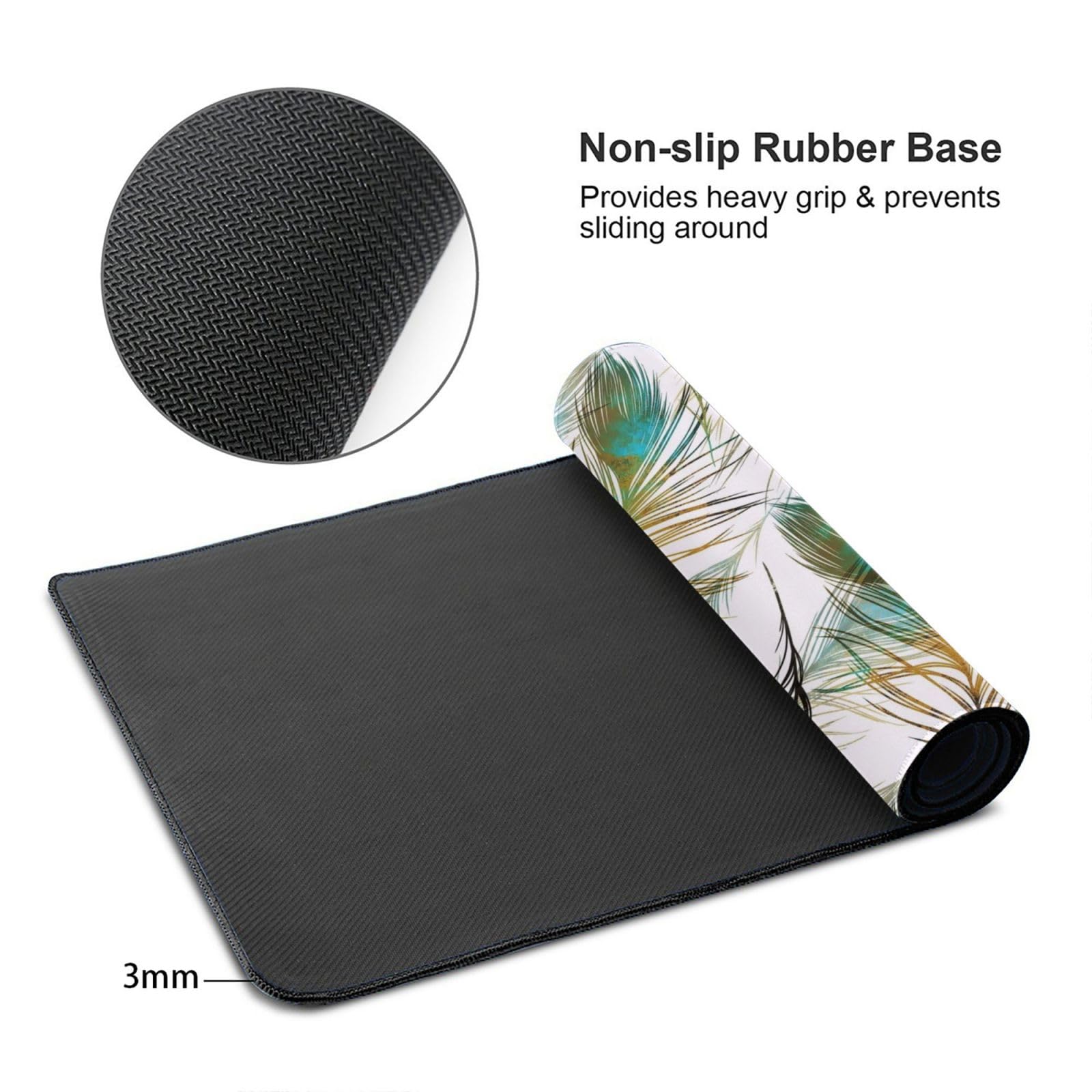 Peacock Feather Design Gaming Mouse Pad - 31.5