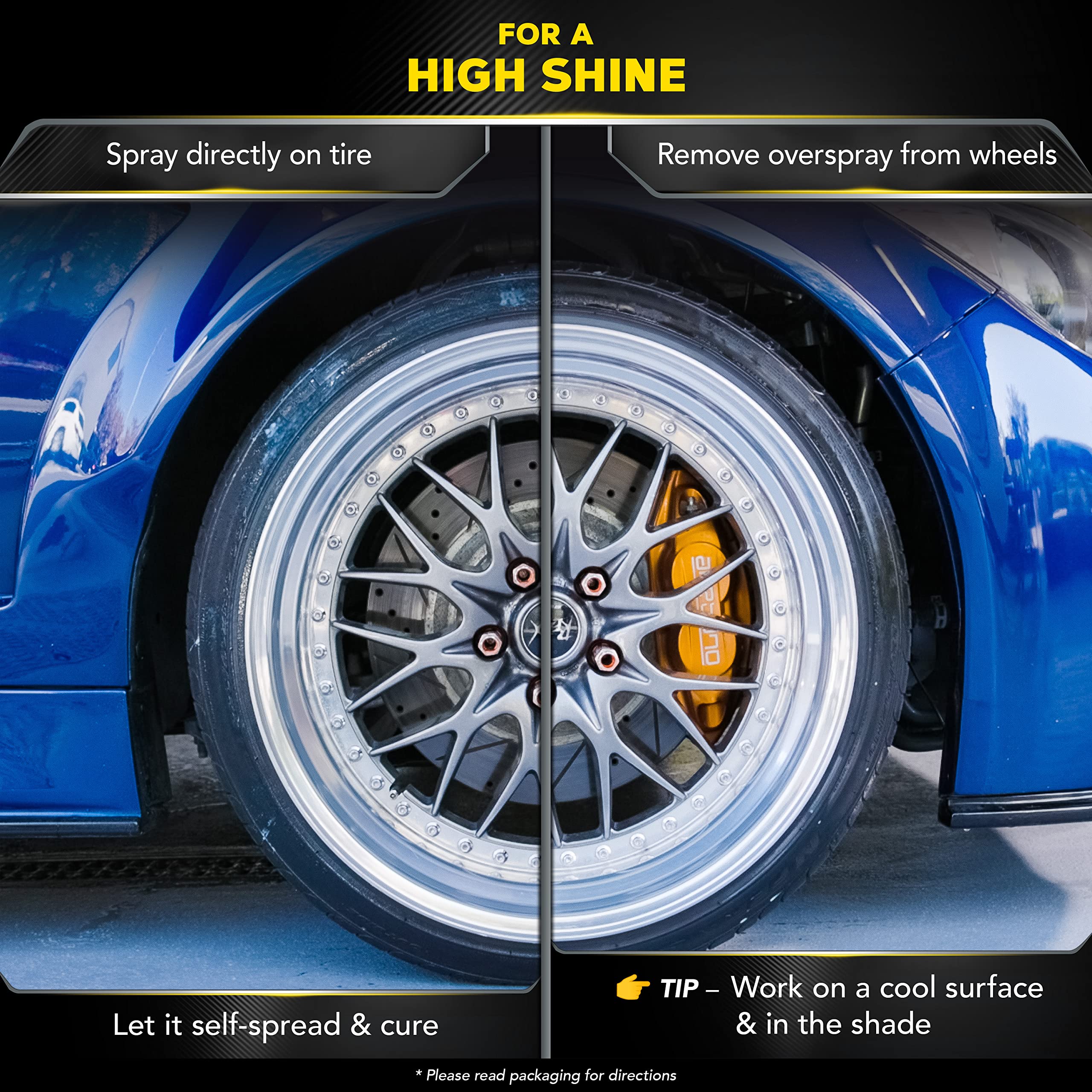 Meguiar's Hybrid Ceramic Tire Shine Spray - 16 Oz | Long-Lasting, Durable & Water-Resistant Tire Shine with Advanced Ceramic Technology | Perfect for Car Detailing, Showroom Shine & Vehicle Protection