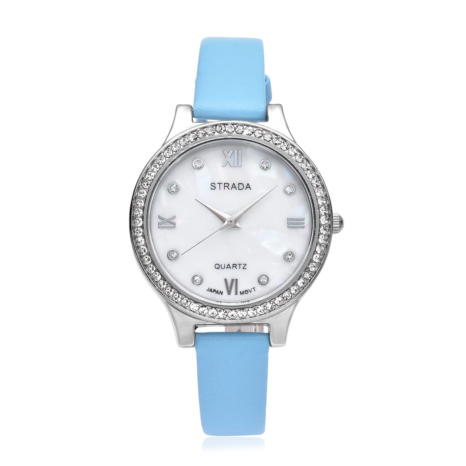 Shop LC Strada Crystal Japanese Movement Watch with Faux Leather Strap - Elegant Graduation Gifts for Men & Women | Perfect for Formal Events, Office Wear & Special Occasions