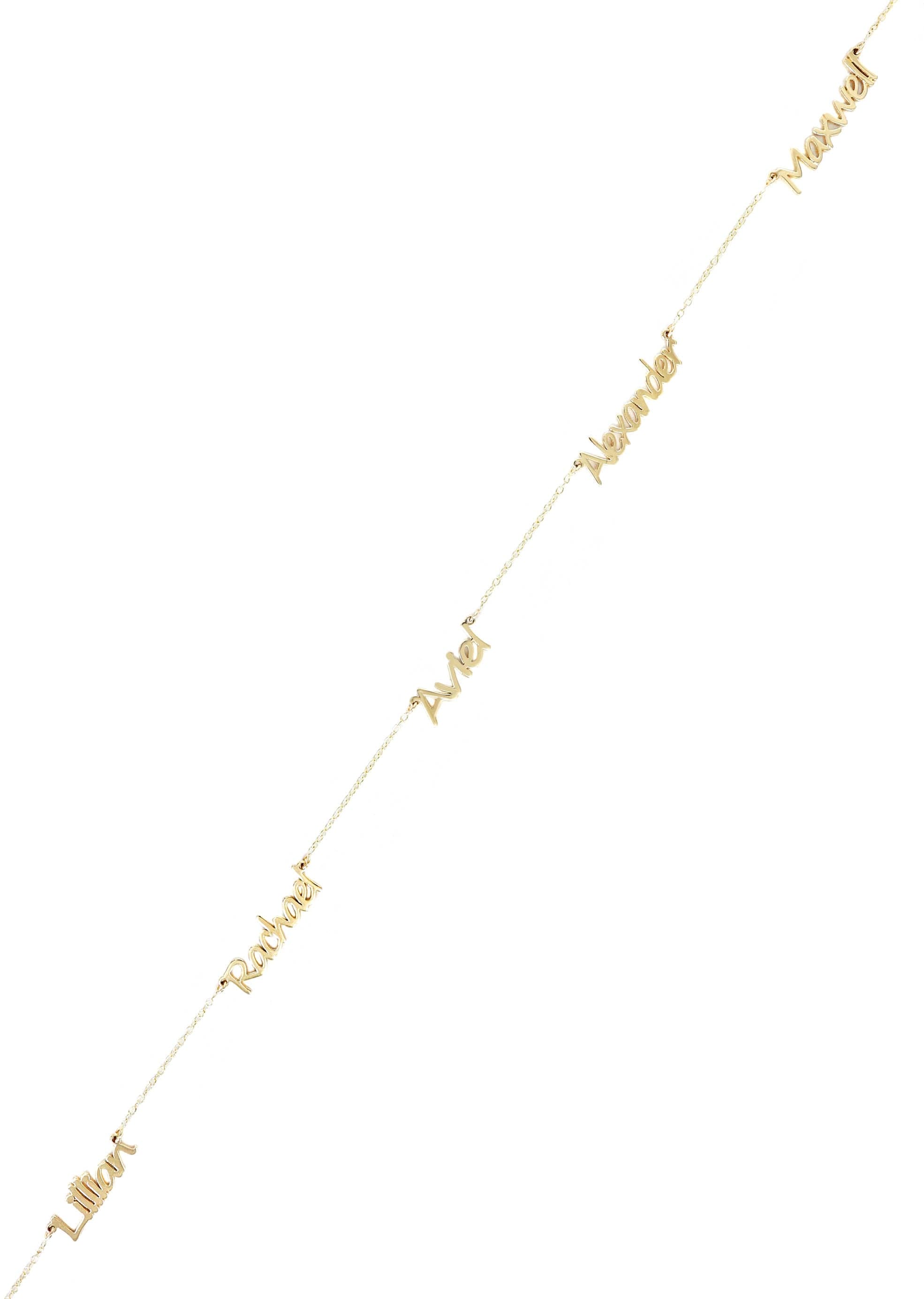 14K Yellow Gold Personalized Name Necklace with 1-5 Names - Custom Engraved Jewelry for Women | Perfect Gift for Birthday, Anniversary & Mother's Day