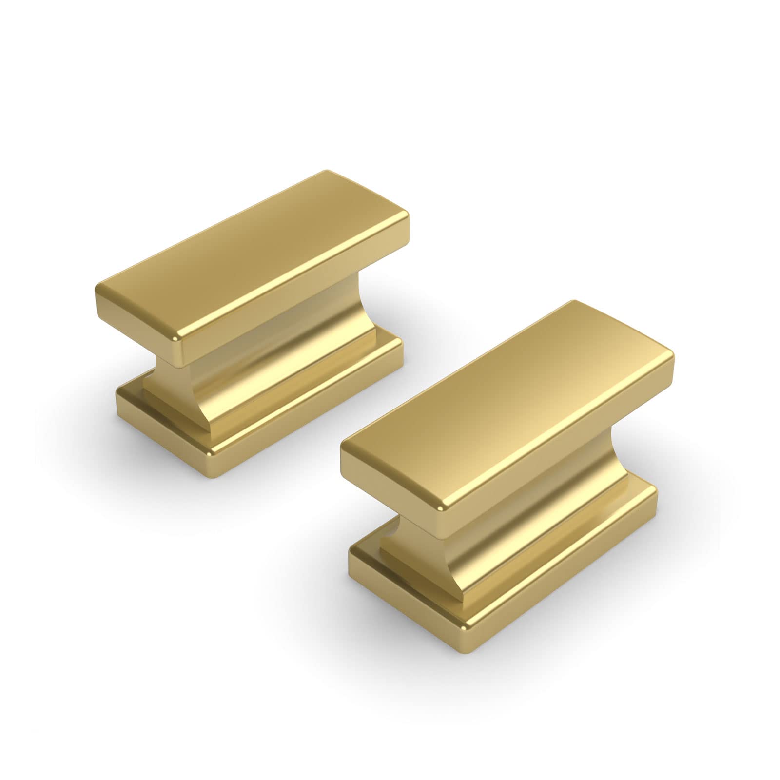 10 Pack Brushed Gold Square Cabinet Knobs - Brushed Brass Drawer Handles for Kitchen Cabinets, Dressers & Furniture Hardware, Perfect for Modern Home Decor