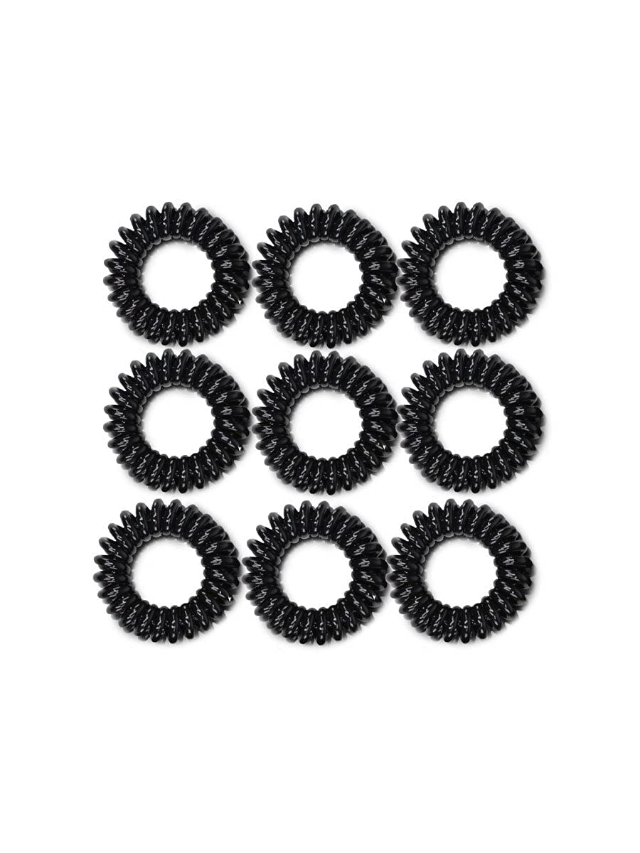 **No Crease No Damage Spiral Coil Hair Ties - 27 Count (Pack of 3) Black Hair Styling Accessories for Women & Girls - Perfect for Workouts, Yoga, and Everyday Hairstyles**