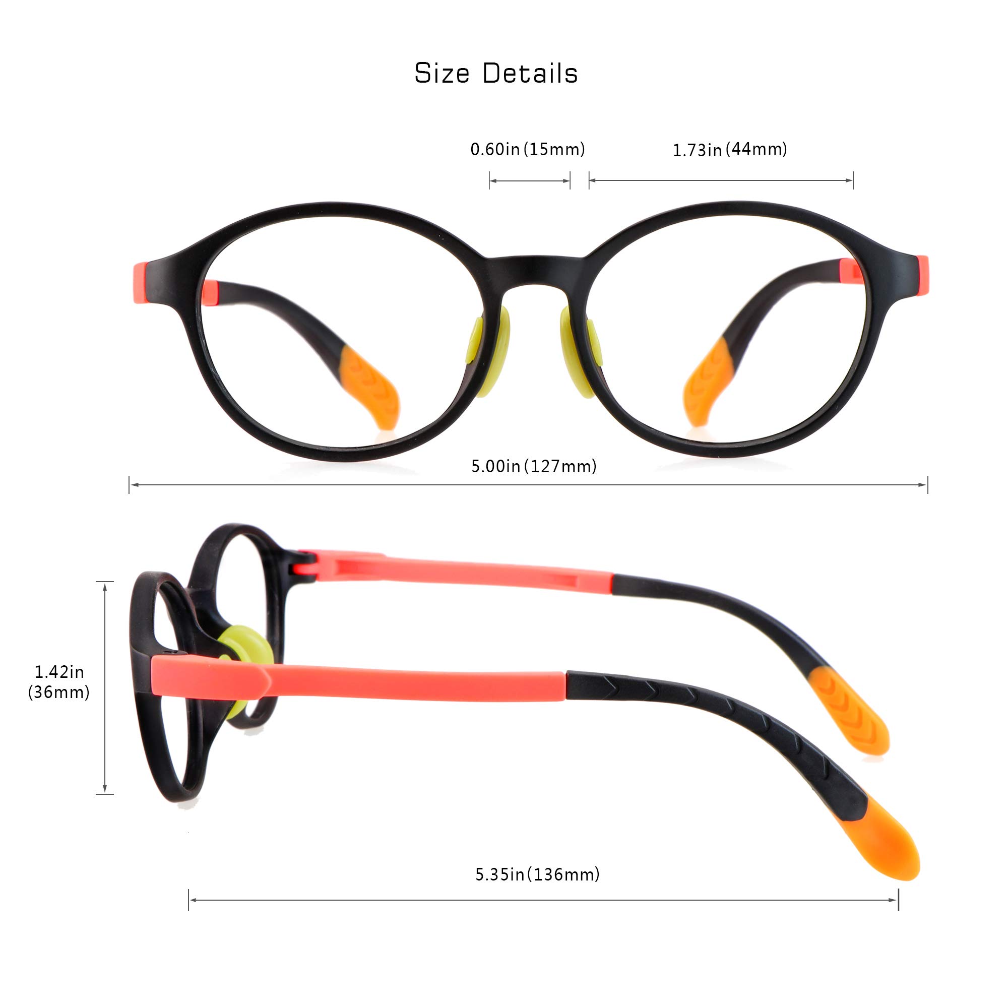 VisionGlobal Blue Light Blocking Glasses for Kids - Anti Eyestrain & Anti Glare Computer Glasses - Reduce Digital Eye Strain for Online Classes & Gaming