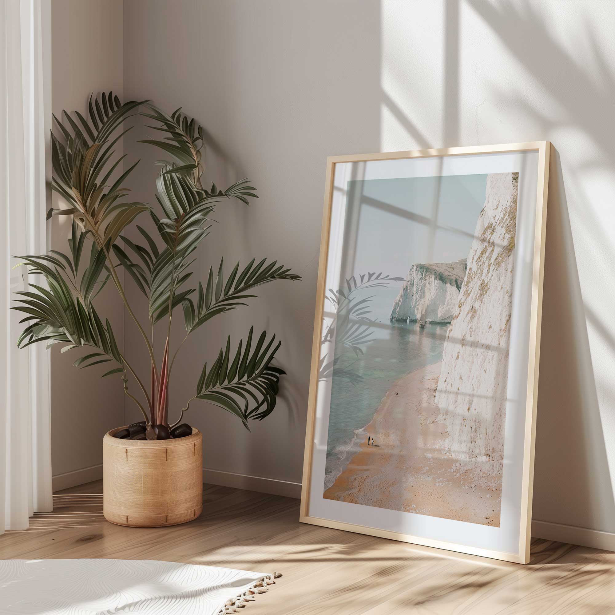 Coastal Cliffside Walk Print - Stunning Beach Landscape Wall Art for Home & Office Decor | Perfect for Living Room, Bedroom, or Gift