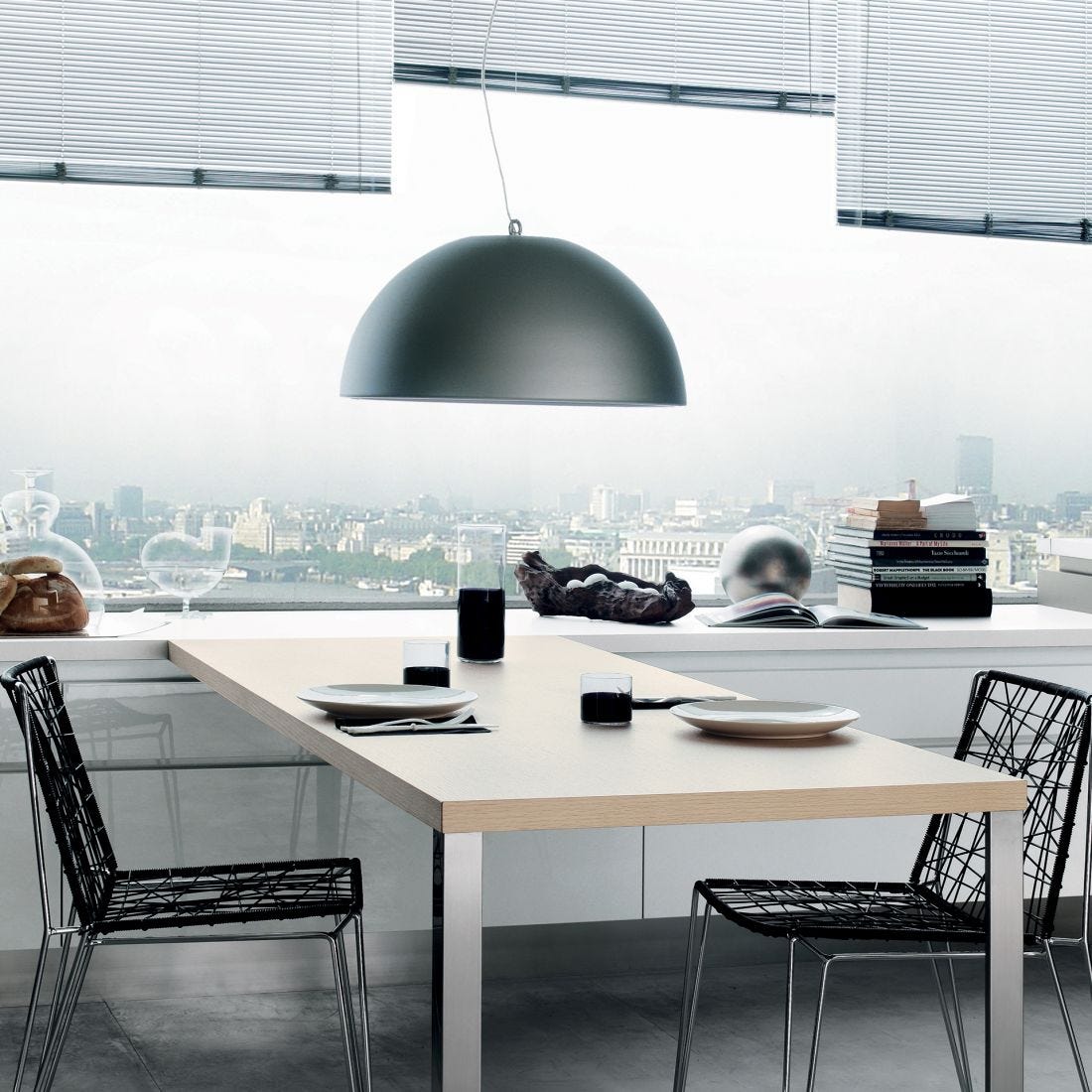 FontanaArte Cupola LED Pendant Light - Modern Italian Design for Living Room, Dining Room & Bedroom Lighting