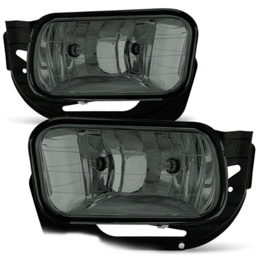 FDSSM Smoked Bumper Fog Lights with Bracket & Bulbs - Waterproof Off-Road LED Fog Lights for Trucks, Jeeps, SUVs - Perfect for Night Driving, Off-Roading & Bad Weather Conditions