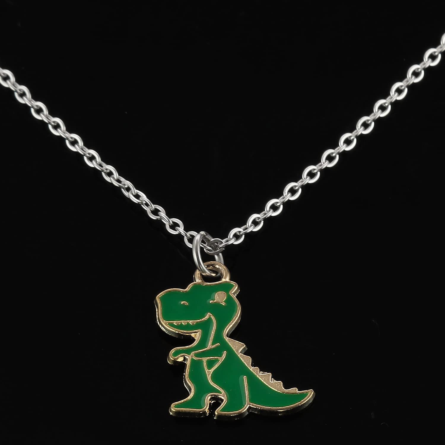 **Cute Dinosaur Necklace for Women - Funny T-Rex Jewelry Gift, Perfect for Birthdays, Christmas & Dinosaur Lovers**