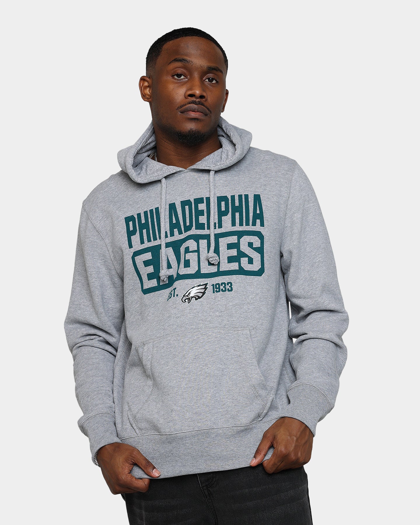 47 Brand Philadelphia Eagles Box Out Headline Hoodie Slate Grey - Cozy NFL Fan Apparel for Game Day & Casual Wear