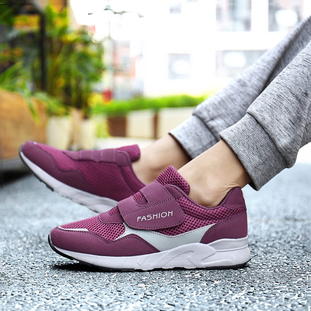 **Leader Show Women's Comfortable Non-Slip Walking Shoes – Lightweight Hook & Loop Sneakers for Elderly & Casual Wear – Perfect for Daily Walks, Travel & Outdoor Activities**