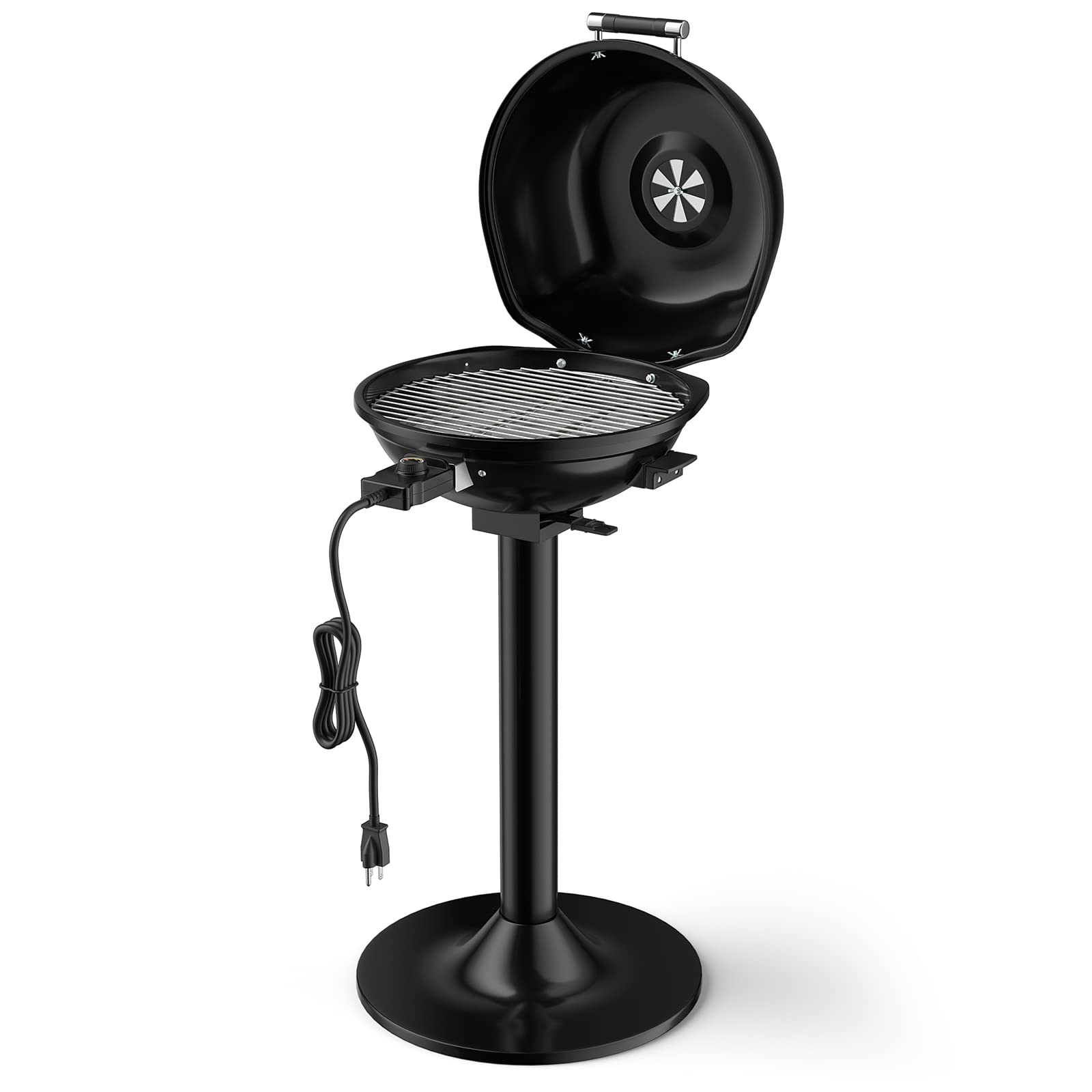 Giantex 1600W Electric Grill Indoor Outdoor - Portable BBQ Grill with Adjustable Temperature, Non-Stick Removable Grilling Rack & Oil Drip Tray - Perfect for Picnic, Camping, Backyard, Tailgating & Home Cooking (Black)