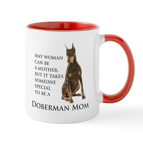 White/Red Inside - Doberman Mom Mugs