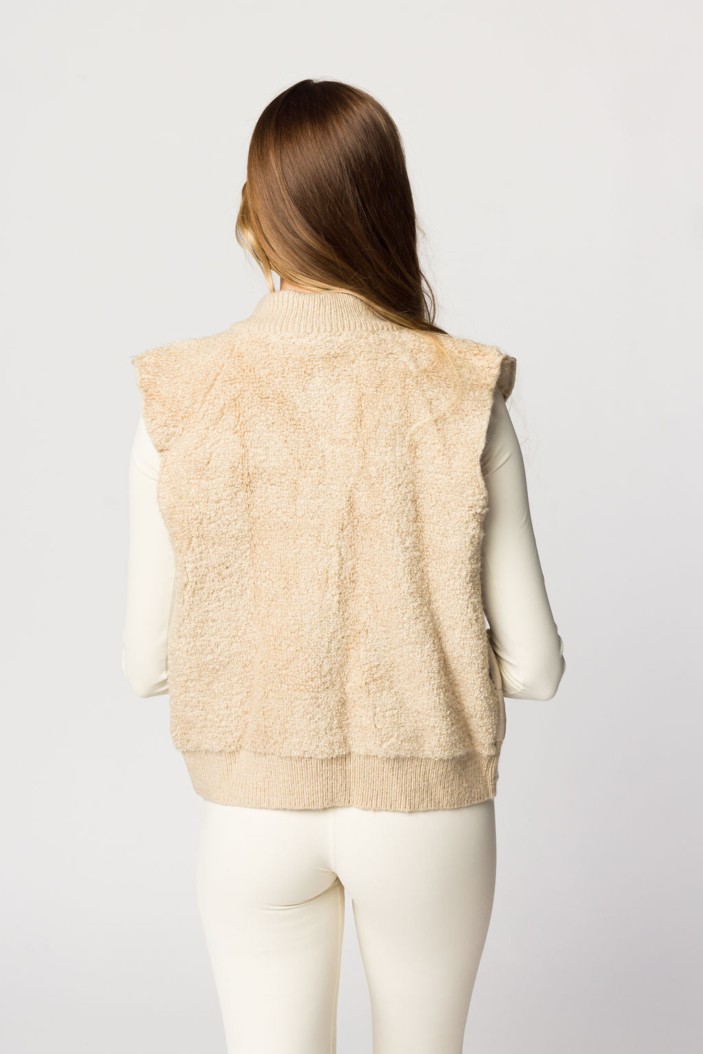 Miley Light Taupe Puffer Vest for Women - Winter Warm Quilted Jacket, Outdoor Hiking & Casual Streetwear Fashion