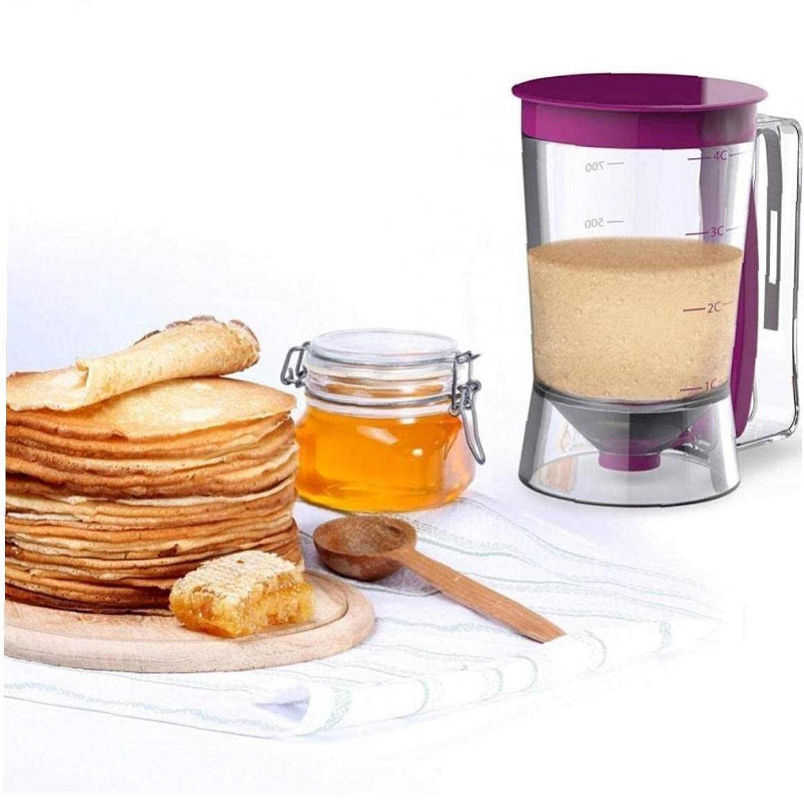 1pc Manual Pancake Batter Dispenser - Dough Cream Separator Tool for Cakes, Butter & Whisk - Baking Measuring Cup & Mixing Tool - Perfect for Home Bakeries, Breakfast Prep & Dessert Making
