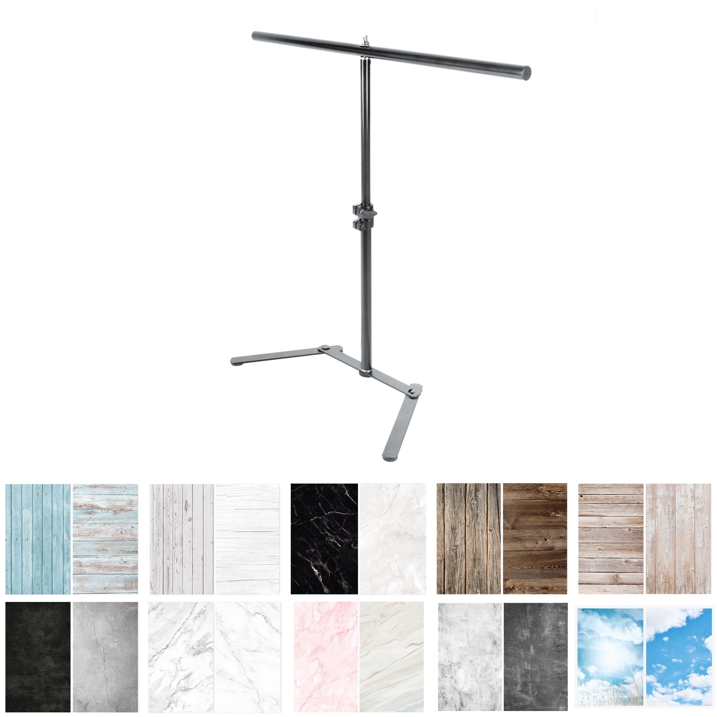 70x100cm Double Sided Coated Printed Texture Background Board with Table Top Stand - Perfect for Photography, Videography, and Studio Backdrops
