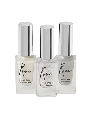 Premium 3-Piece Nail Care Kit - Calcium Milk Nail Strengthener, Exfoliating Nail Scrub, Protective Nail Lacquer | Professional Manicure & Pedicure Set for Strong, Healthy Nails at Home or Salon