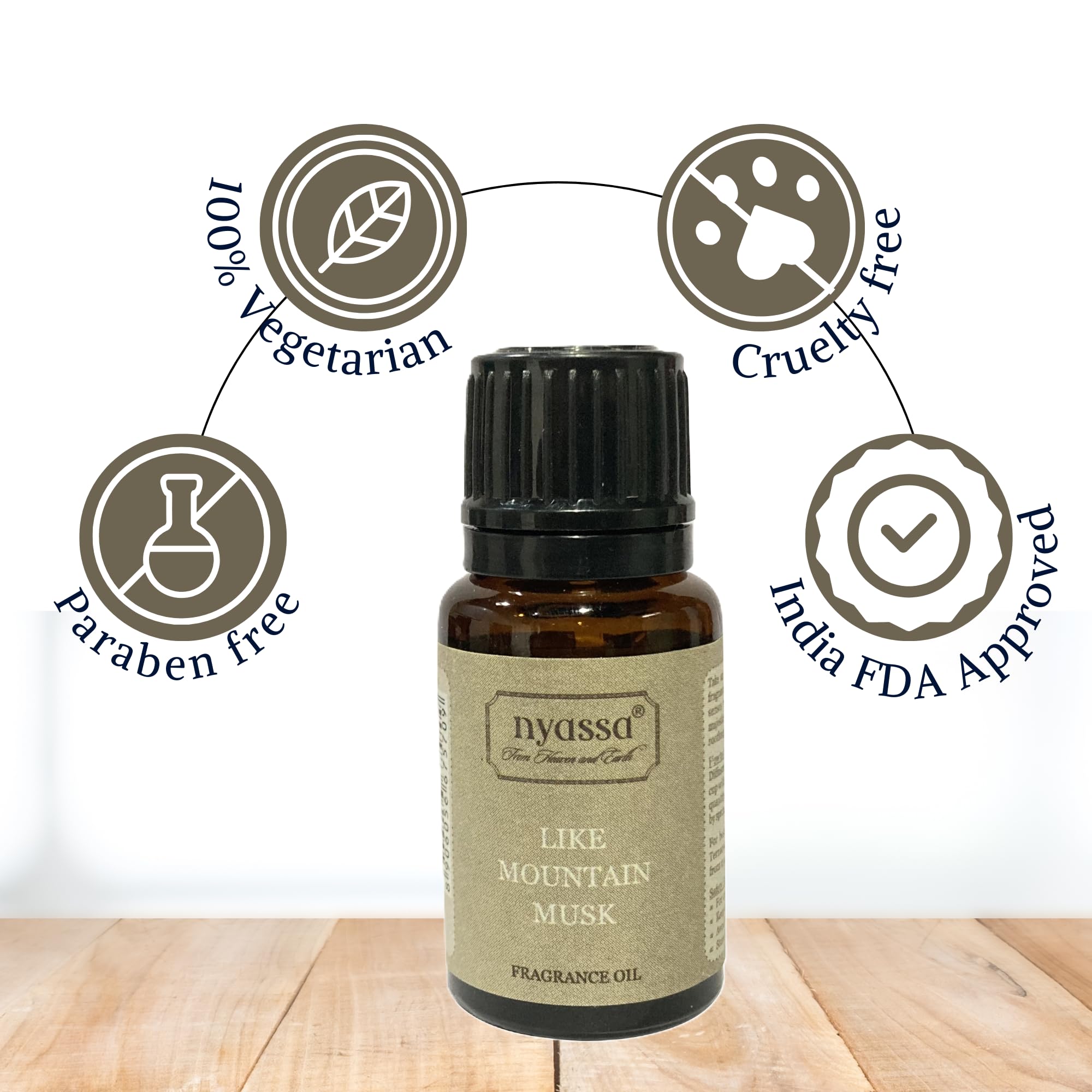 Nyassa Arabian Oudh Fragrance Oil 10ml - Premium Perfume Oil for Home, Office & Personal Use - Long Lasting Scent for Diffusers, Massage & Aromatherapy