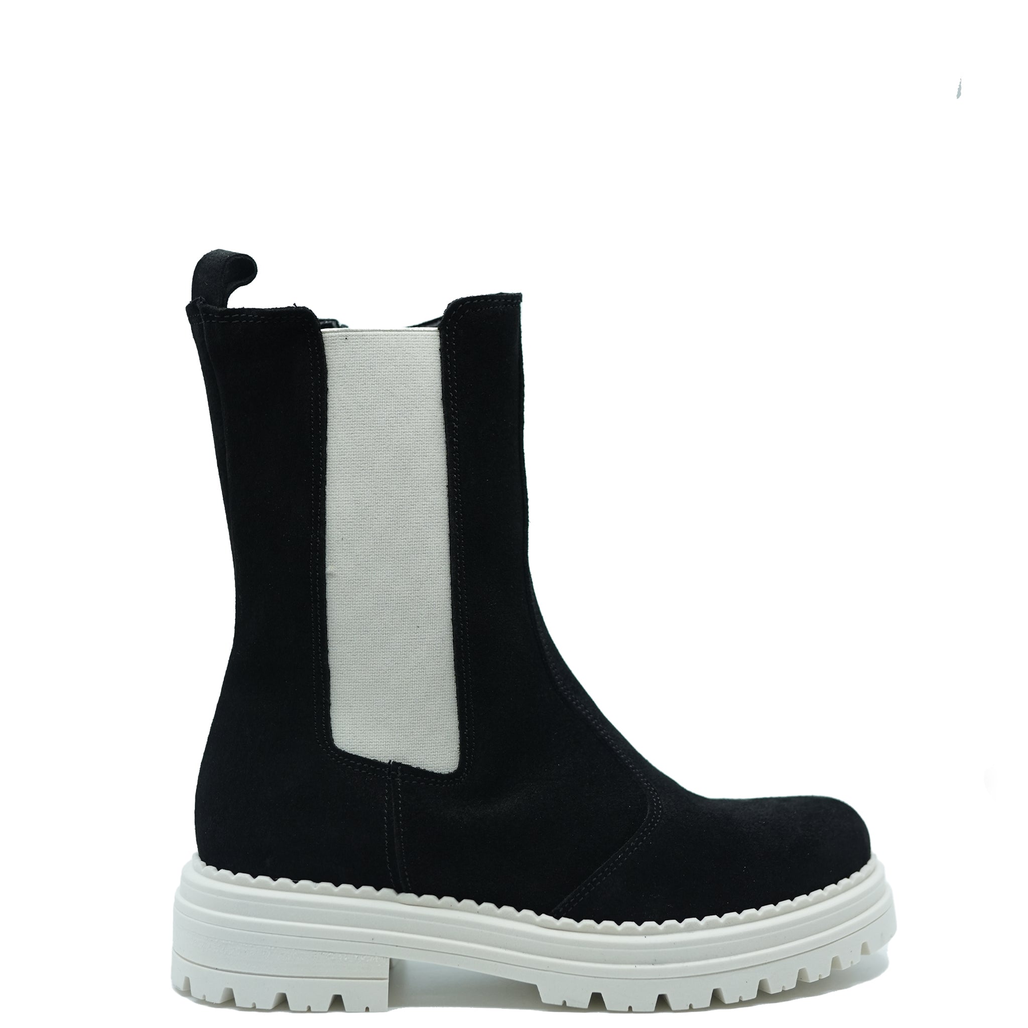 Stylish Black and White Chelsea Boots for Women & Men - Comfortable Ankle Boots for Casual Outfits, Work, and Fall Fashion