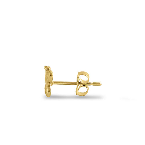 14K Yellow Gold Round Aurore Butterfly Cubic Zirconia Stud Earrings for Women - Elegant Gift for Birthday, Anniversary & Special Occasions