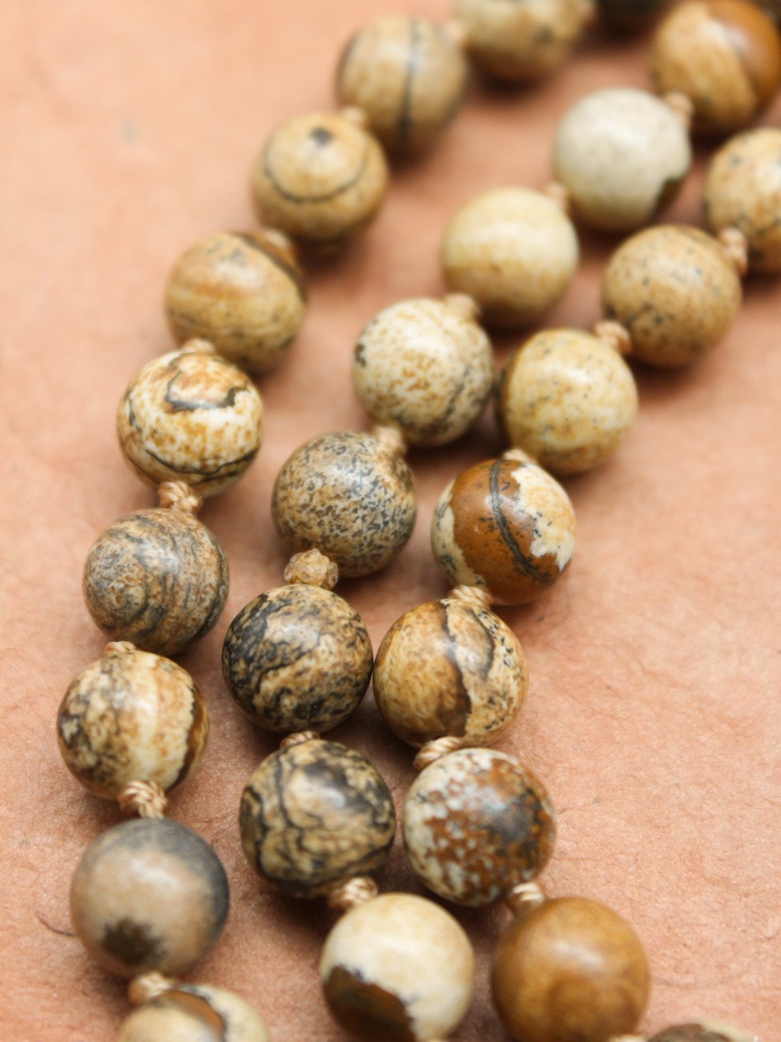 Grounding Earth Energy Mala Beads - Natural Stone Meditation Necklace for Stress Relief & Spiritual Balance | Perfect for Yoga, Reiki & Mindfulness Practice