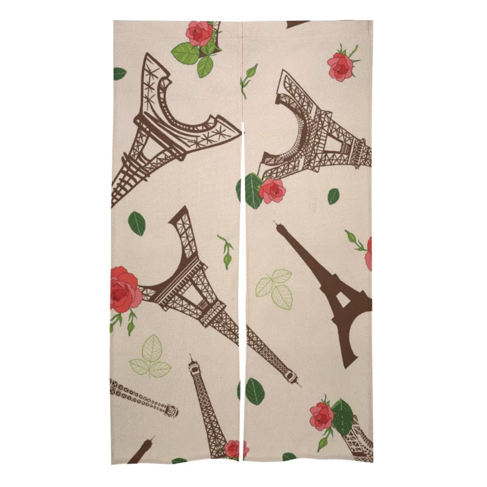Beautiful Paris Eiffel Tower Landscape Noren Tapestry Door Curtain - Elegant Room Divider for Doorway, Bathroom, Kitchen, Closet - Perfect Home Decor & Thoughtful Gift for Family | Ideal for French-Themed Decor, Apartment Living & Housewarming Presents