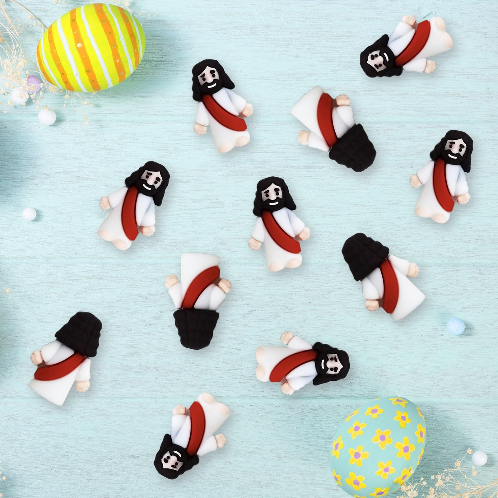 50 Pcs Mini Jesus Figurines Toys - Religious Party Favors, Easter Egg Stuffers & Christian Gift Ideas for Kids, Home Decor, Nativity Scenes & Bible Study Visual Aids