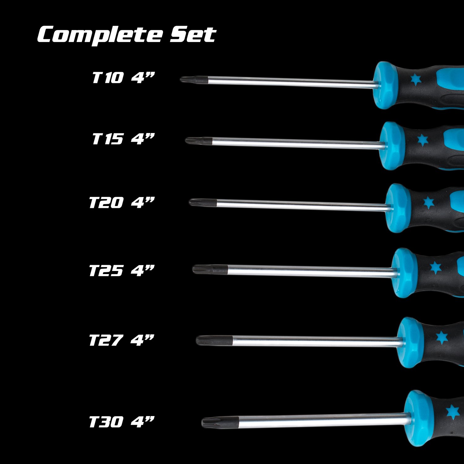 Capri Tools 6-Piece Kontour Star Screwdriver Set - Perfect for Mechanics & DIY