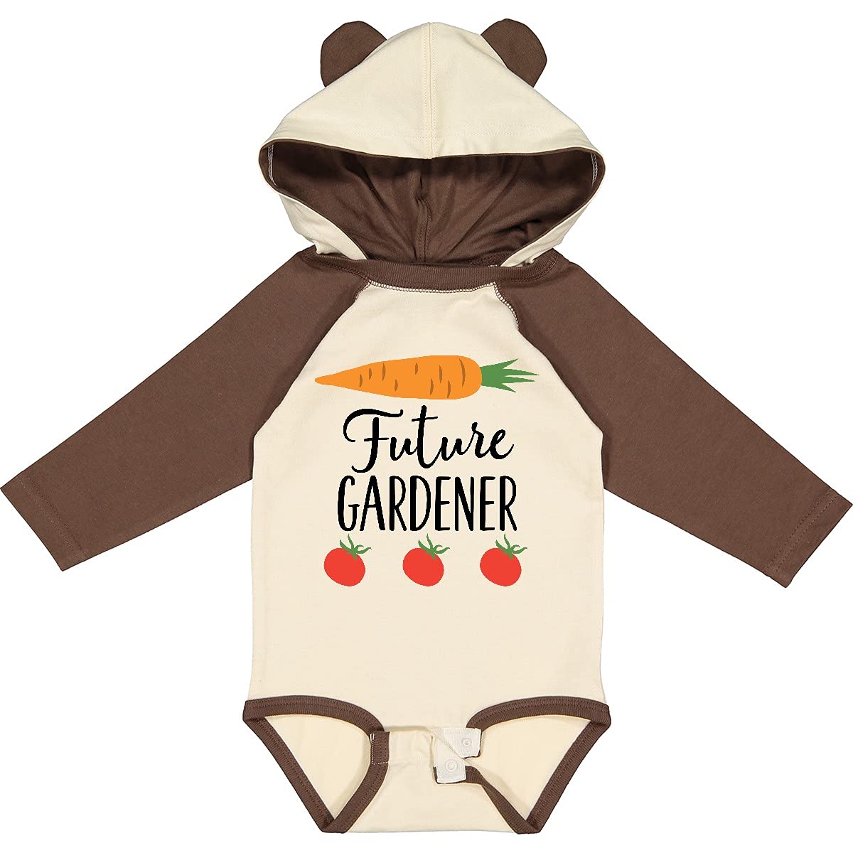 Inktastic Gardening Future Gardener Long Sleeve Baby Bodysuit - Organic Cotton Creeper for Infants & Toddlers - Perfect for Outdoor Play, Gardening Activities & Family Photos