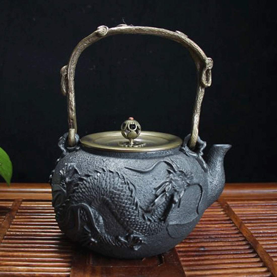 Premium Cast Iron Teapot with Handle - 1300ml Rustproof Vintage Tea Kettle for Chinese & Herbal Tea - Perfect for Home, Office & Tea Party Ceremonies - Ideal Gift for Tea Lovers & Meditation Sessions