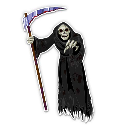 Death Reaper - 3 Inch Vinyl Sticker - Waterproof Decal for Car, Laptop, Water Bottle, Phone - Perfect for DIY Decoration, Gifts & Personalizing Accessories