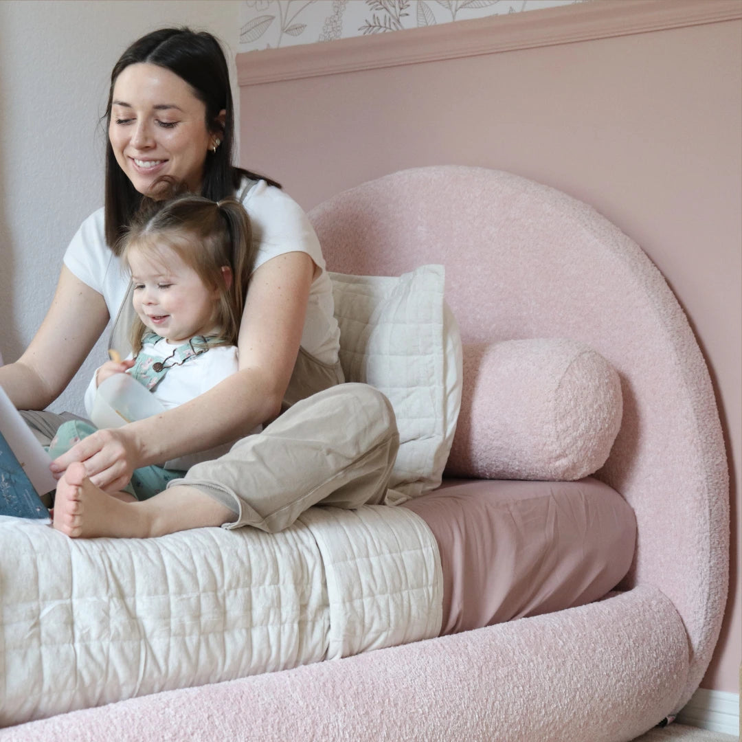 Cotton Candy Kids Luna Headboard - Soft & Comfortable Bed Frame for Girls' Room Decor | Perfect for Nursery, Bedroom, and Sleepover Themes