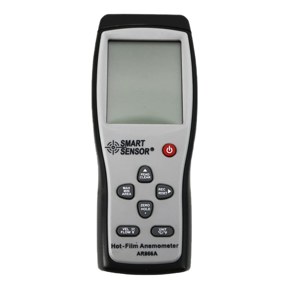 AR866A Hot Wire Thermo-Anemometer - Digital Air Flow Tester & Wind Speed Meter with Temperature Measurement (0.0-30M/S) - Perfect for HVAC, Industrial Ventilation, and Environmental Monitoring