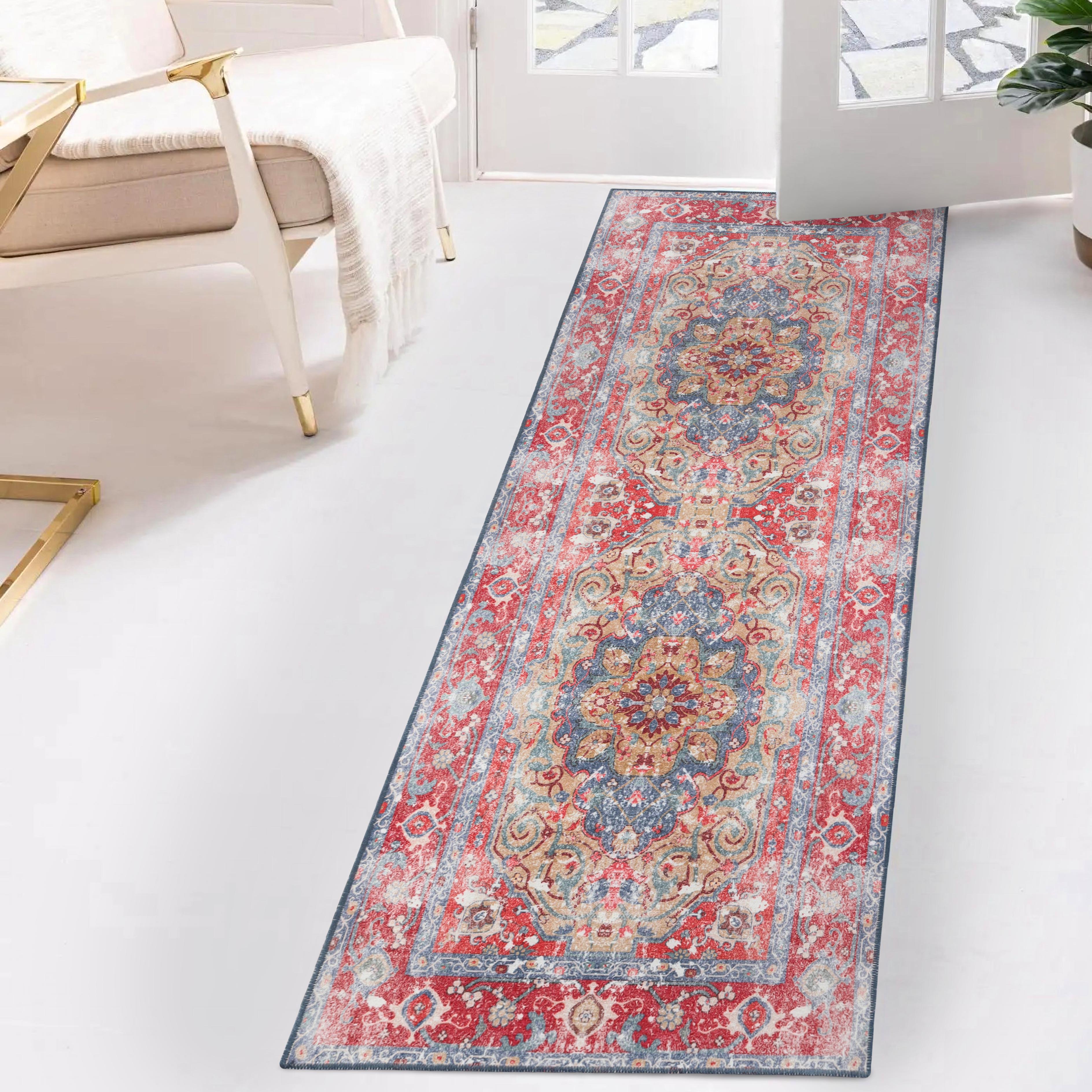 Tanager Rustic Non-Slip Machine Washable Indoor Area Rug - Soft Anti-Skid Living Room Carpet, Bedroom Runner Rug for Home Decor, Perfect for High Traffic Areas & Pet-Friendly Spaces