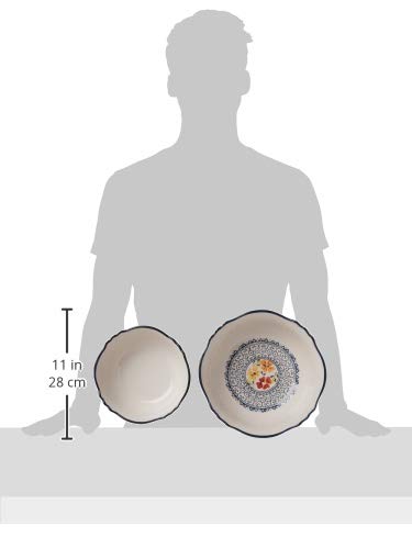 Gibson Elite Hand-Painted Dinnerware Set - 2-Piece Serving Bowls, Luxembourg Style - Perfect for Formal Dining & Holiday Entertaining