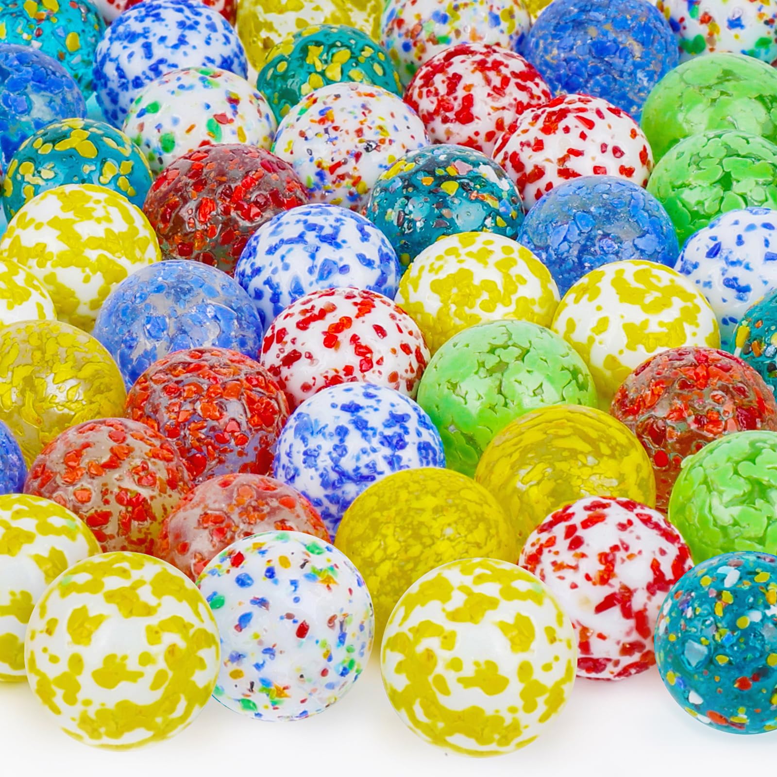 60PCS Colorful Glass Marbles for Kids - 5/8 Inch Marble Run Game Set, DIY Crafts & Gift Ideas for Children's Birthday Party, Classroom Rewards & Sensory Play Activities