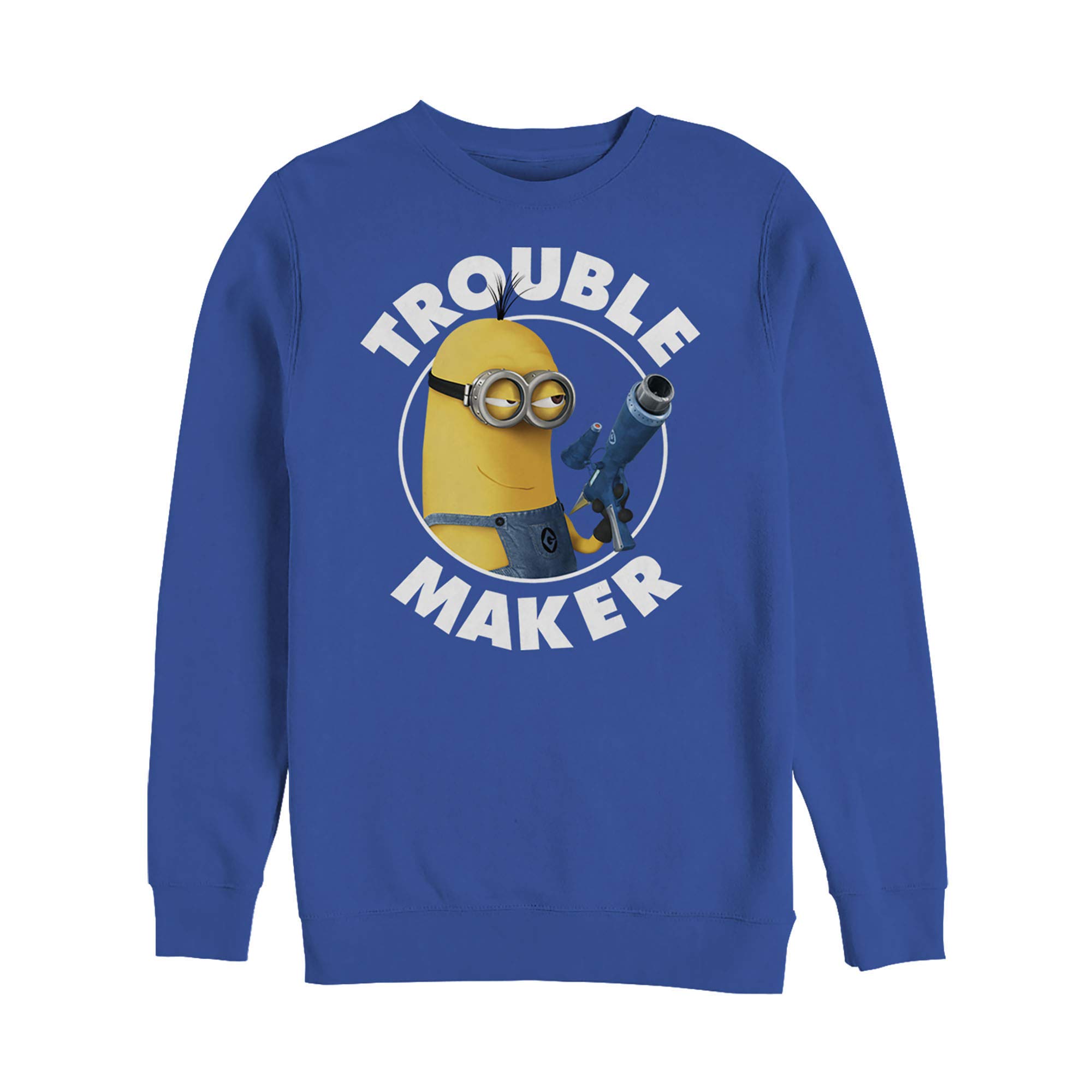 Despicable Me Trouble Maker Men's Pullover Crew Fleece Sweatshirt | Soft & Warm Winter Hoodie | Perfect for Casual Wear & Movie Nights