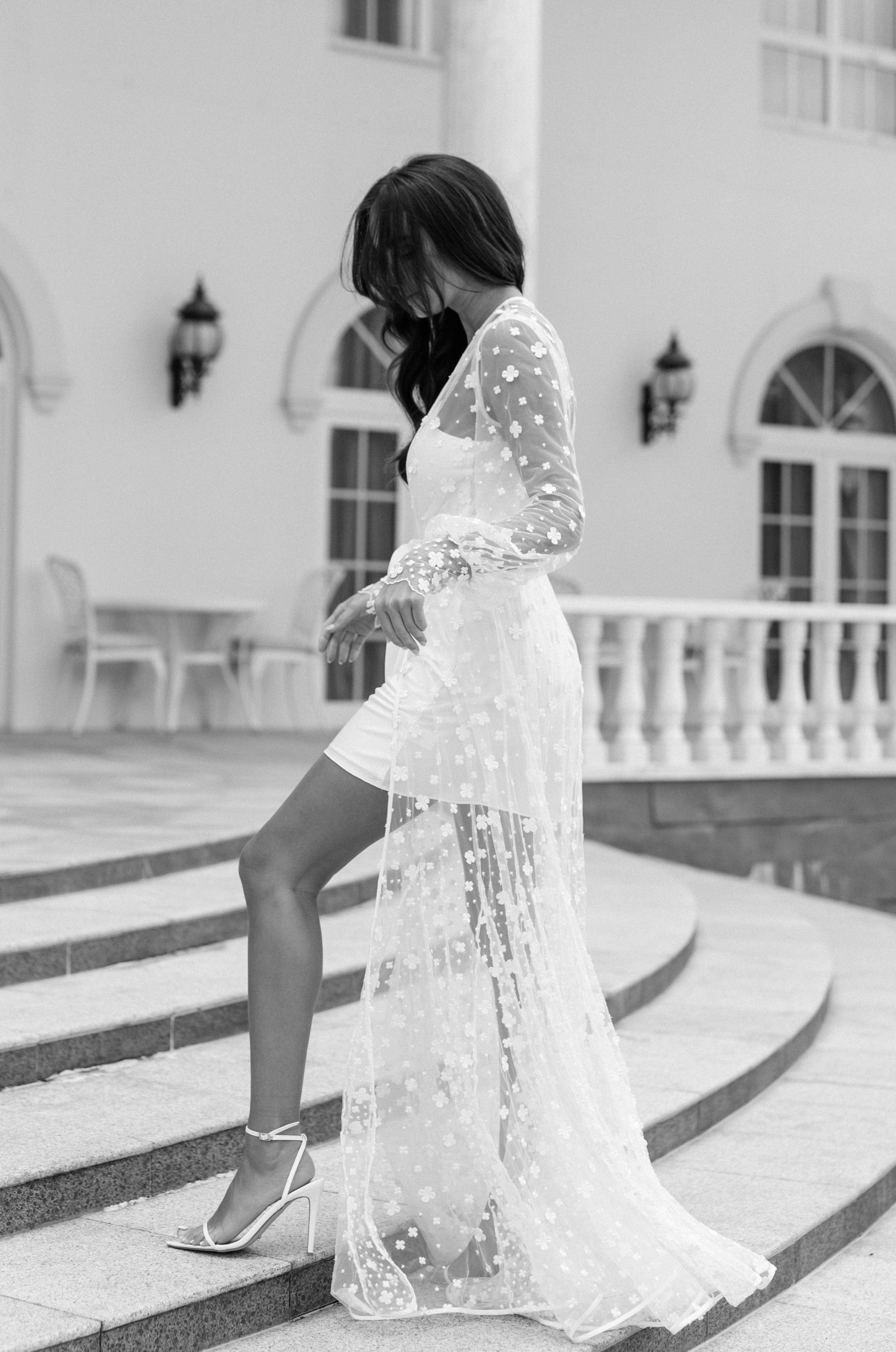 Imogen Forget Me Knot Lace Maxi Dress with Slip - Elegant Floral Lace Long Dress for Weddings, Parties & Special Occasions
