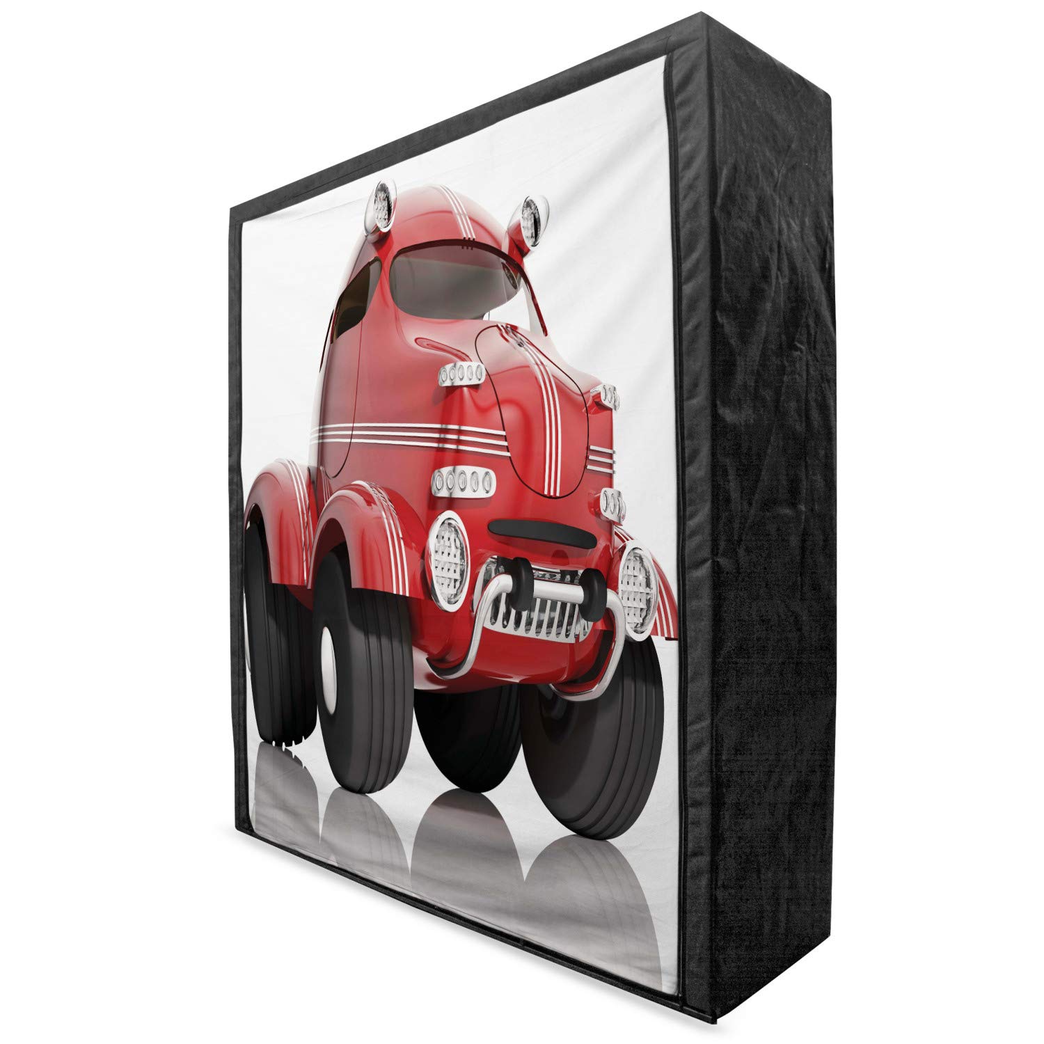 Ambesonne 3D Cars Portable Fabric Wardrobe - 59