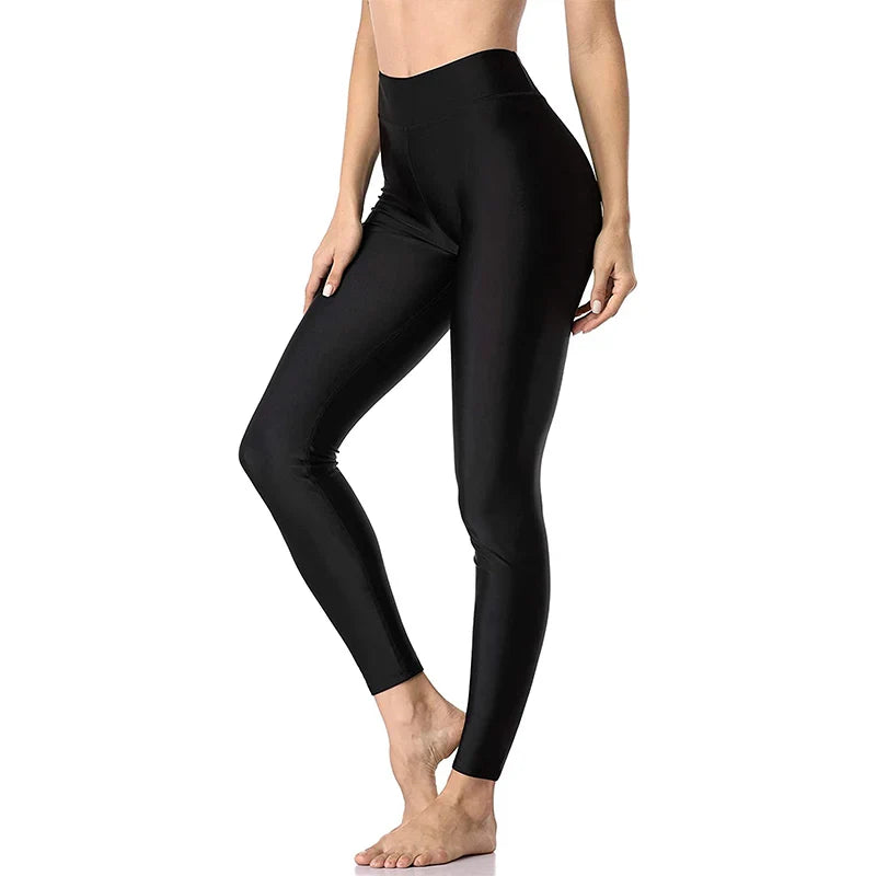 Anfilia Women's High Waisted Swim Pants - Quick Dry Swim Leggings & Swim Tights for Beach, Pool & Water Aerobics