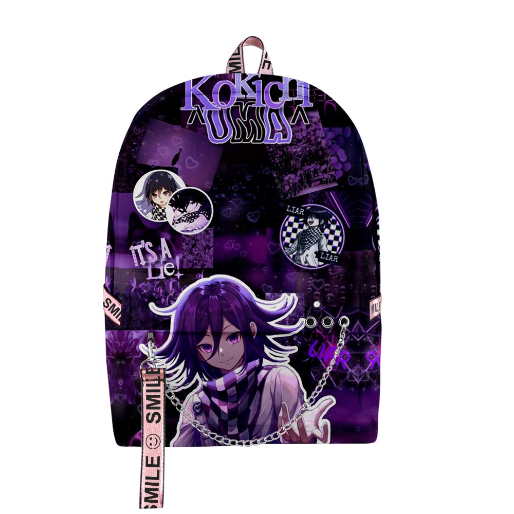 Kokichi Ouma Merch Backpack - Oxford School Bag for Teens, Lightweight Travel Backpack for College & Daily Use (1.2L) - Perfect for Anime Fans, Cosplay & Convention Accessories