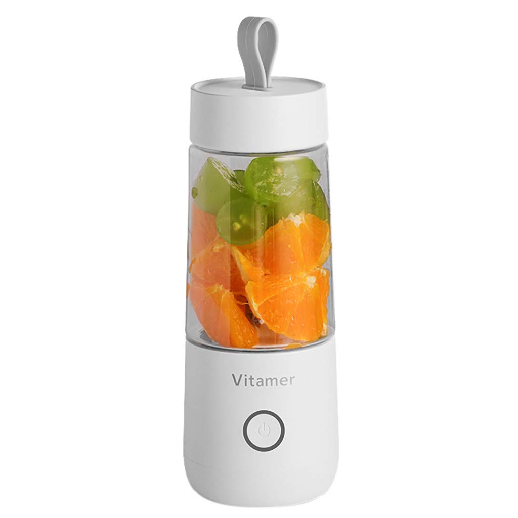 350ml Portable Fruit Blender - Electric Juicer Mixer for Smoothies, Shakes & Healthy Drinks - Perfect for Kitchen, Dining & Bar Use (White, One Size) - Ideal for Home, Office & Outdoor Activities