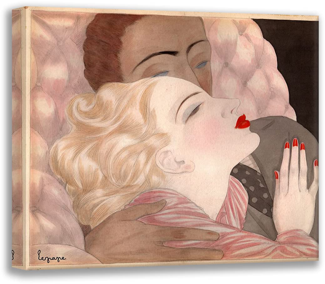 Love By Le Pape II 43x36 Large Canvas Wall Art - Vintage Apple Collection Museum Quality Gallery Wrapped Painting for Living Room, Bedroom & Office Decor