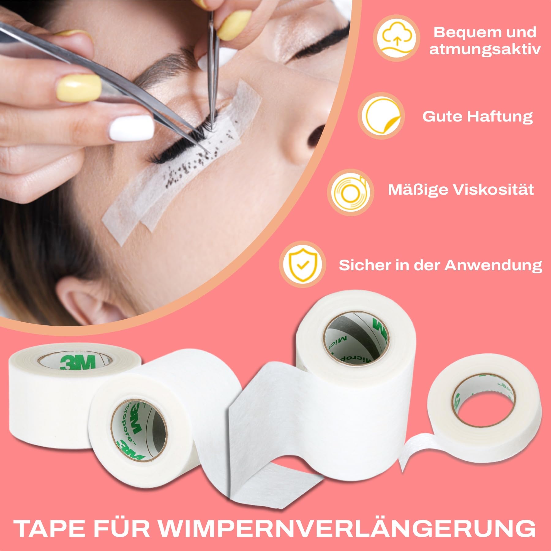 3M Microporous Tape for Eyelash Extensions - Gentle Adhesive Strips for Professional & DIY Lash Application - Perfect for Salon, Home Use & Beauty Enthusiasts