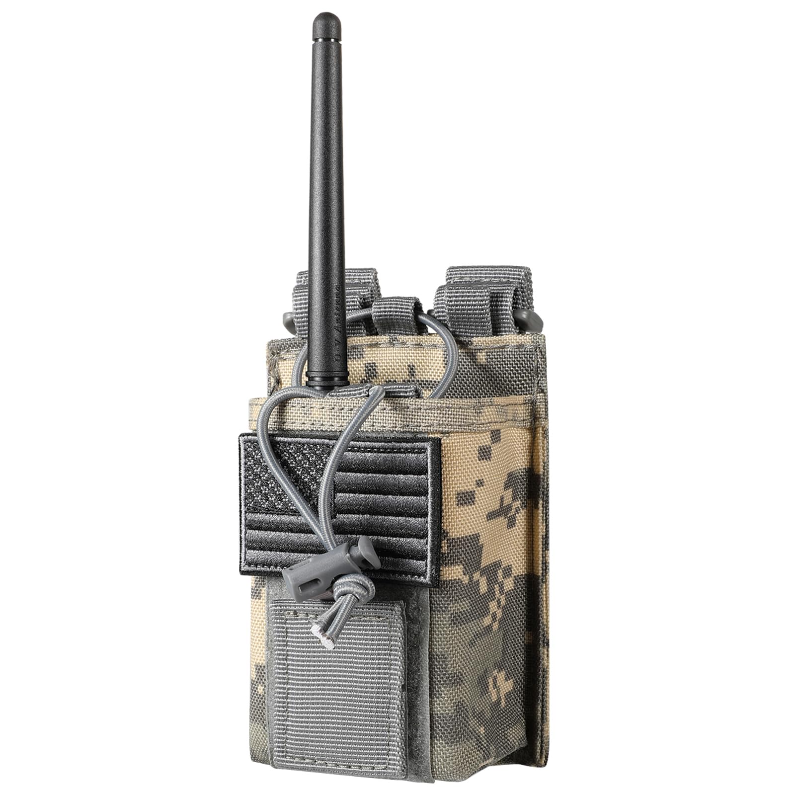 Tactical Radio Holder Molle Pouch - Universal Military Heavy Duty Walkie Talkie Case for Police, Firefighter, Security - ACU Camo - Perfect for Duty Belts, Vests & Outdoor Adventures