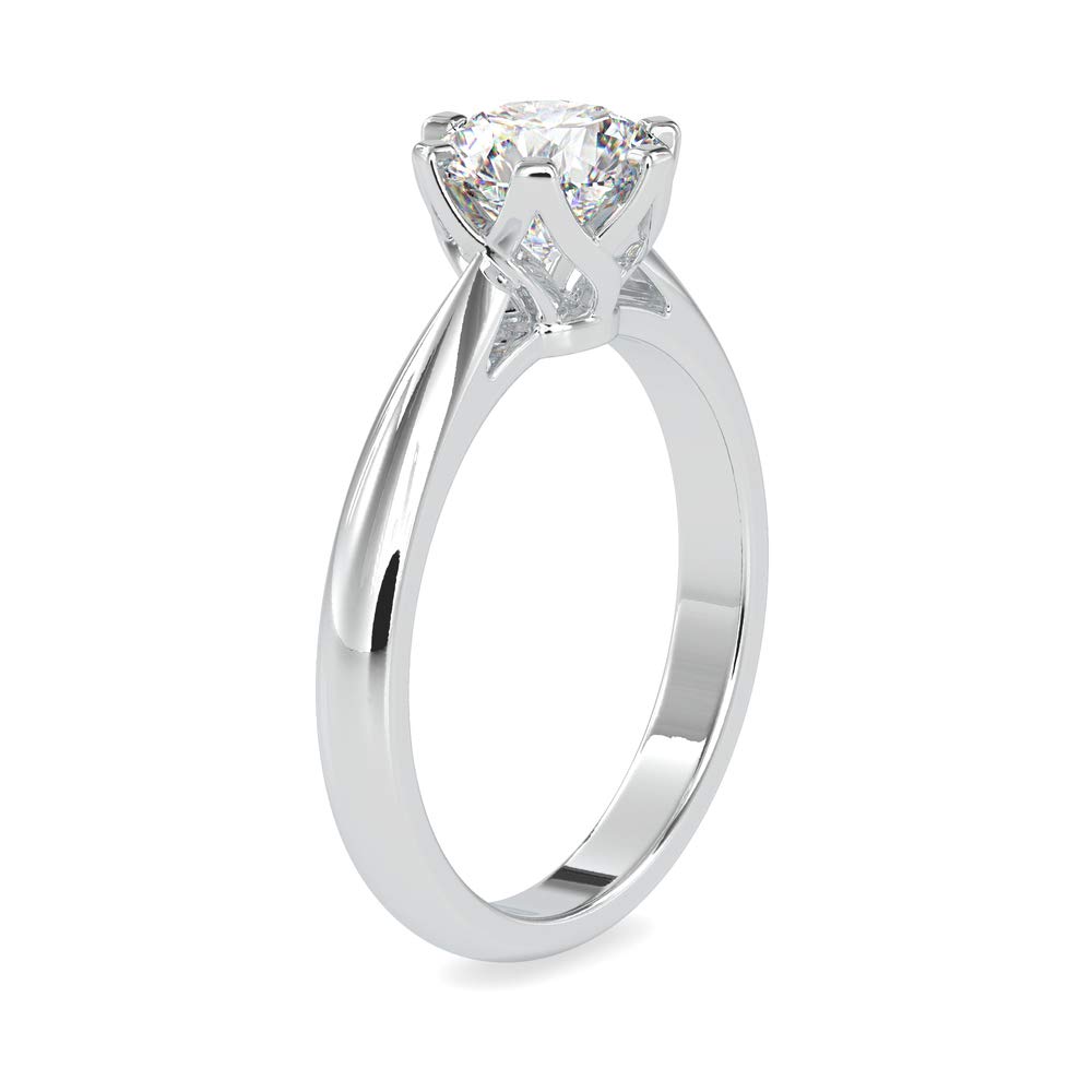 VVS Certified 1.2 Ct Solitaire Diamond Engagement Ring for Women - 18K White/Yellow/Rose Gold with Round Moissanite & 6 Twisted Prong Setting | G-VS2 Quality Promise Ring for Couples | Perfect for Proposals, Anniversaries & Special Occasions