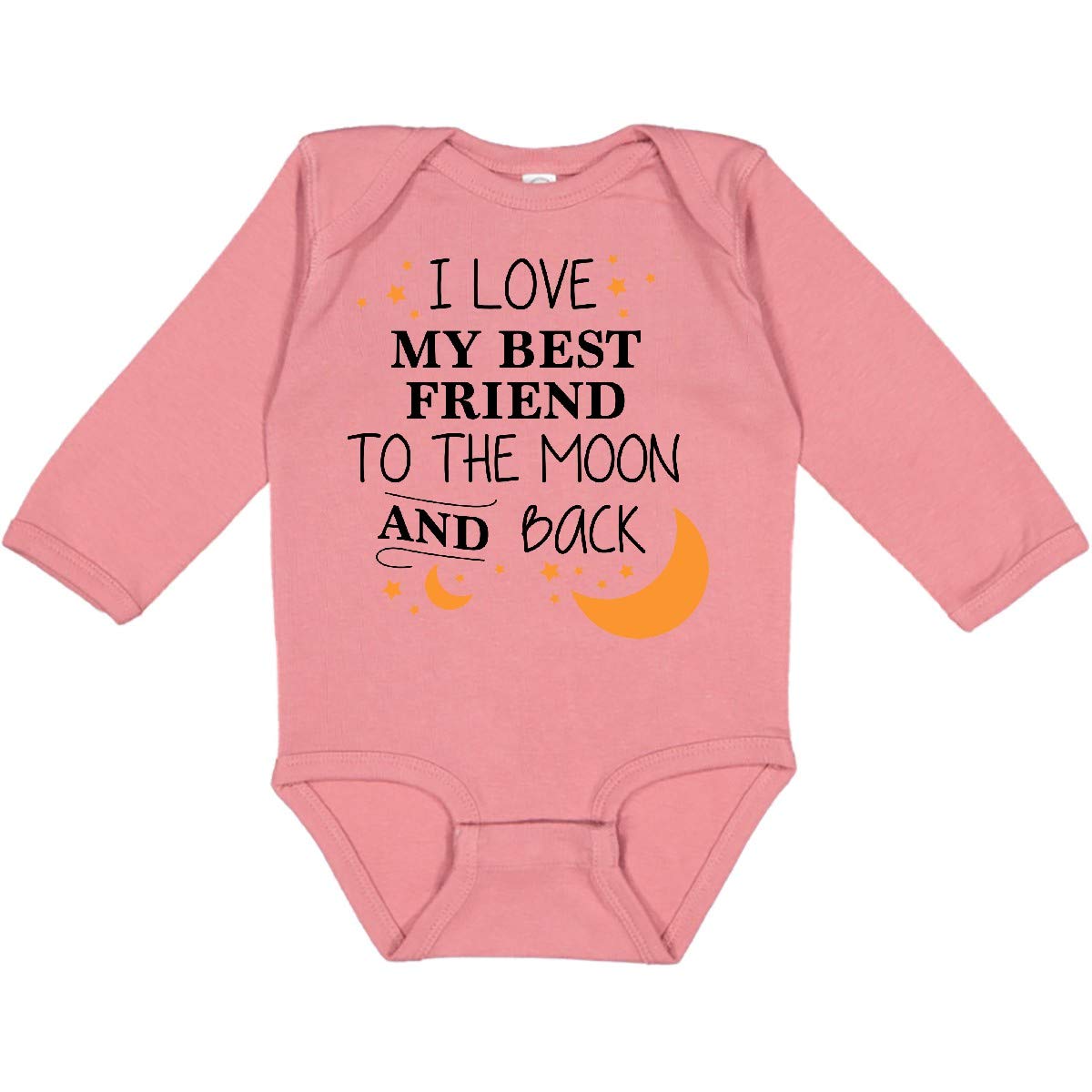 Inktastic I Love My Best Friend To the Moon and Back Long Sleeve Creeper - Perfect for Casual Wear, Family Photos, and Best Friend Gifts