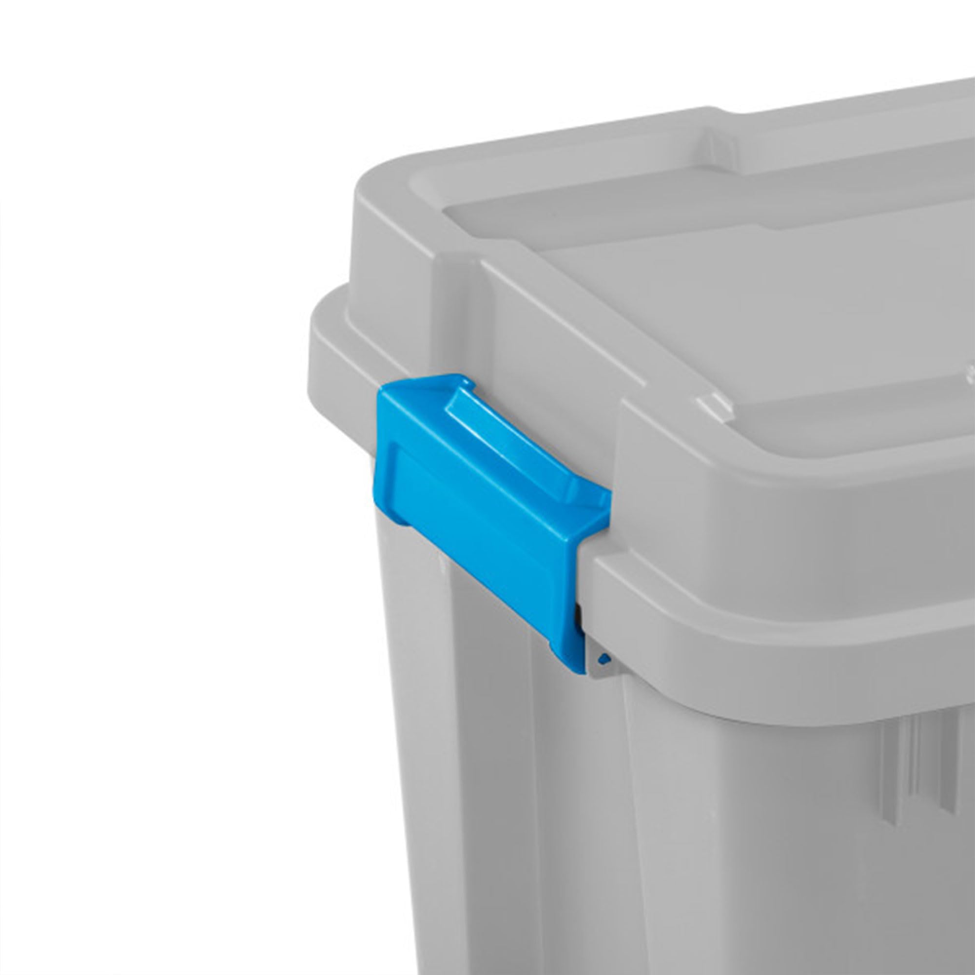 Sterilite 20 Gallon Heavy Duty Stackable Storage Bin with Latching Lid - Gray Plastic Container for Organizing Basement, Garage & Closet - Durable Gasket Tote for Home Organization (1-Pack) - Perfect for Seasonal Storage & Moving Supplies