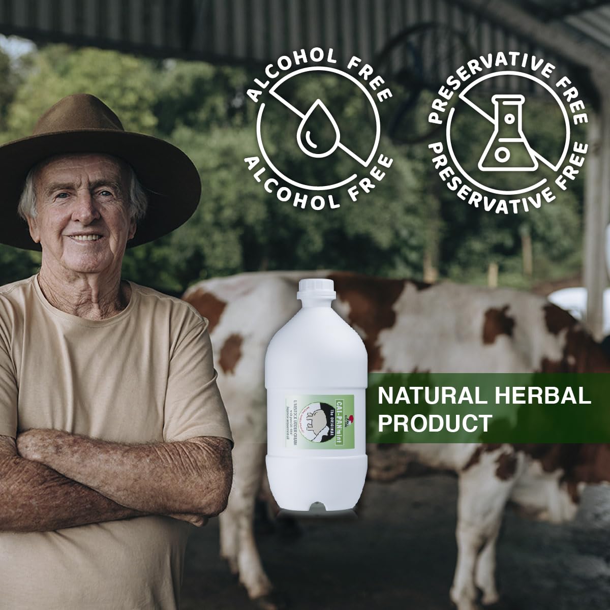 **Cai-Pan Livestock Udder Cream with Pure Japanese Peppermint Oil & Herbal Blend - 88 fl. oz (1 Pack) - Soothes & Protects Cow & Goat Udders for Dairy Farming & Livestock Care**