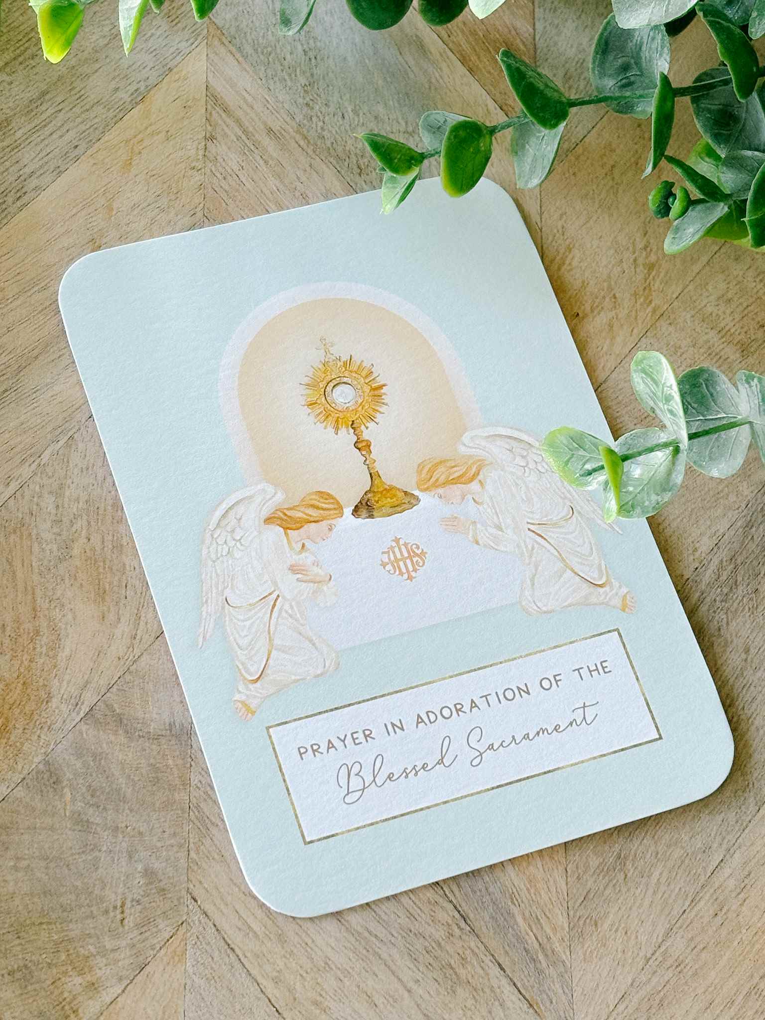 Prayer in Adoration of the Blessed Sacrament Prayer Card - Catholic Devotional for Eucharistic Worship & Spiritual Reflection