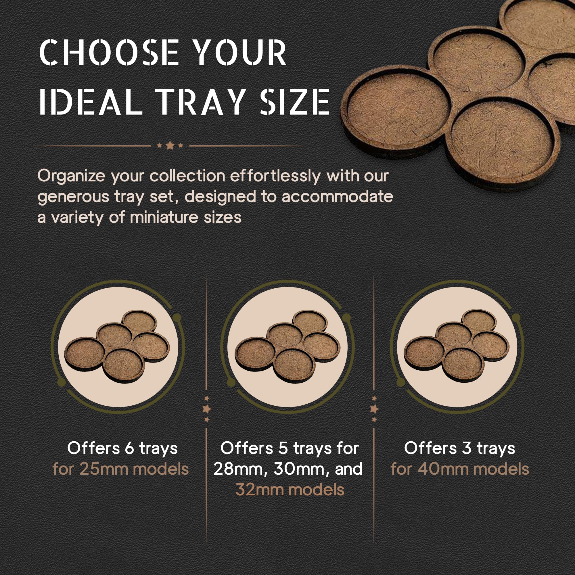 Custom MDF Movement Trays for 28mm Miniatures & Figures - Tabletop Gaming Bases